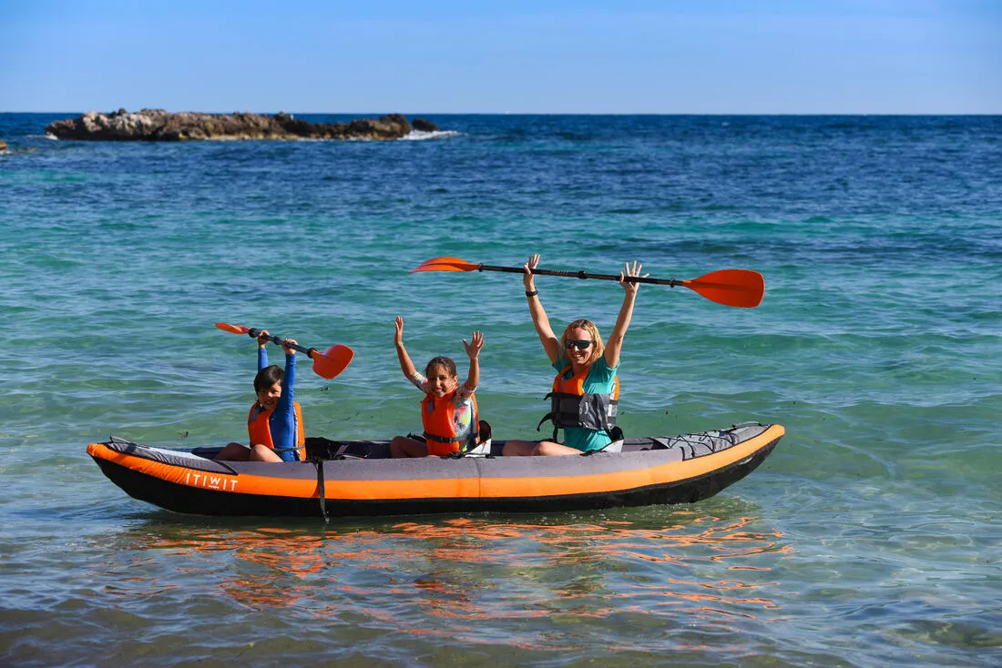 100 2/3 PERSON TOURING INFLATABLE KAYAK - ORANGE