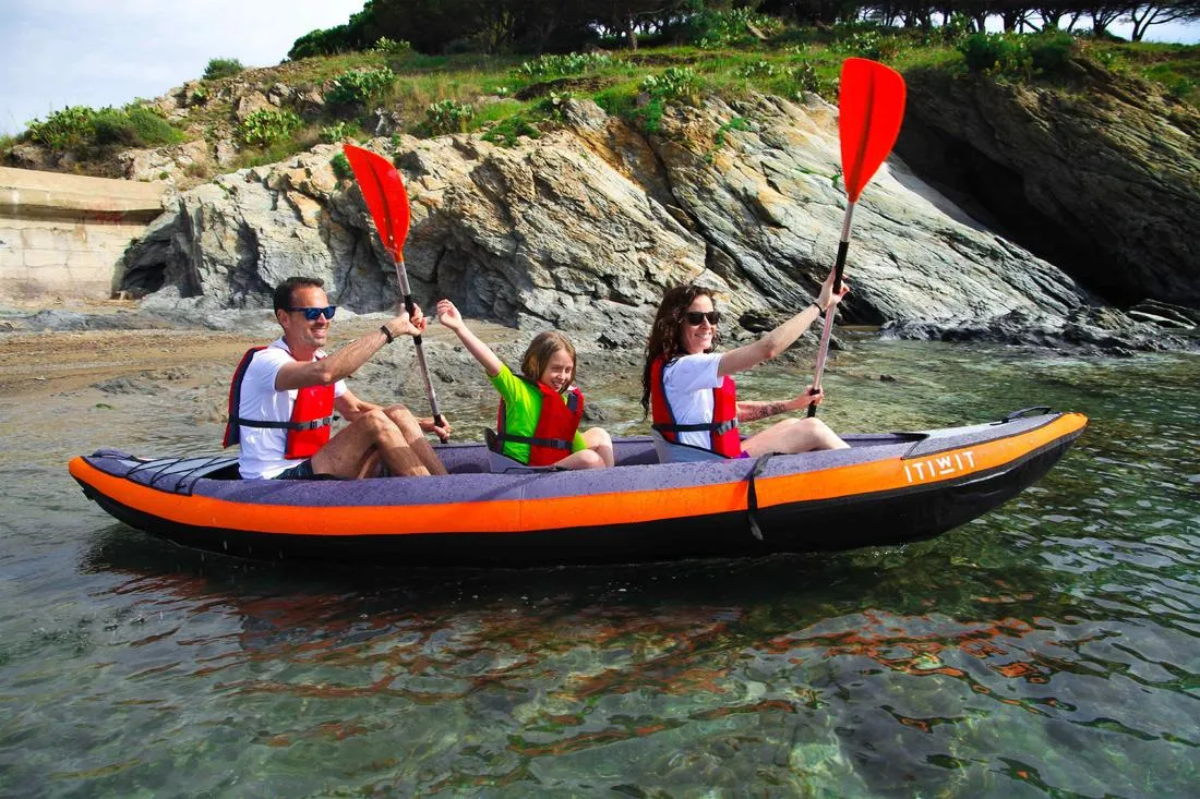 100 2/3 PERSON TOURING INFLATABLE KAYAK - ORANGE