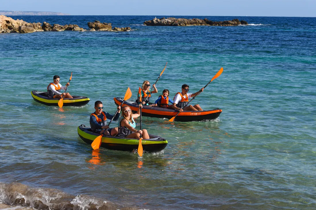 100 2/3 PERSON TOURING INFLATABLE KAYAK - ORANGE