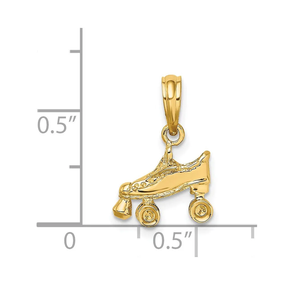 14K 3-D Roller Skate Charm