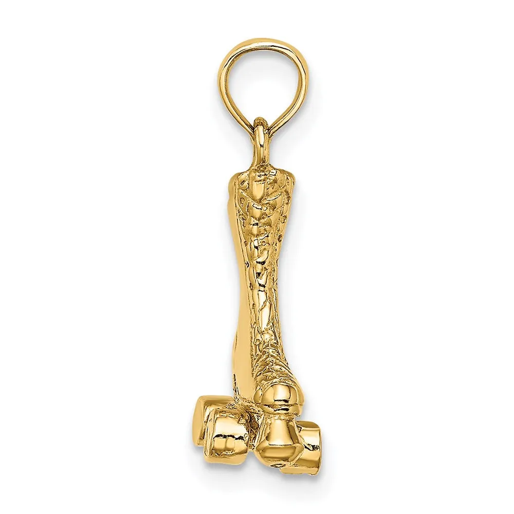 14k 3-D Roller Skate Charm