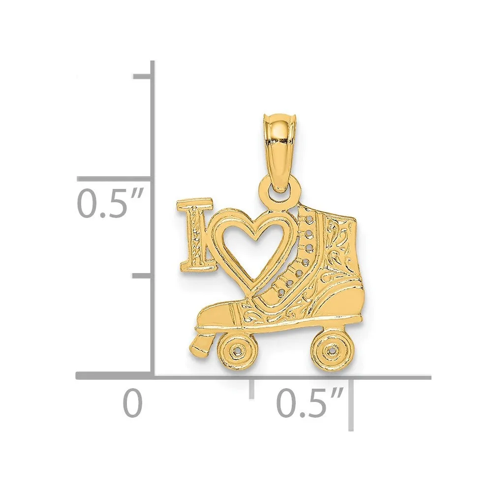 14K I HEART w/Roller Skate Charm