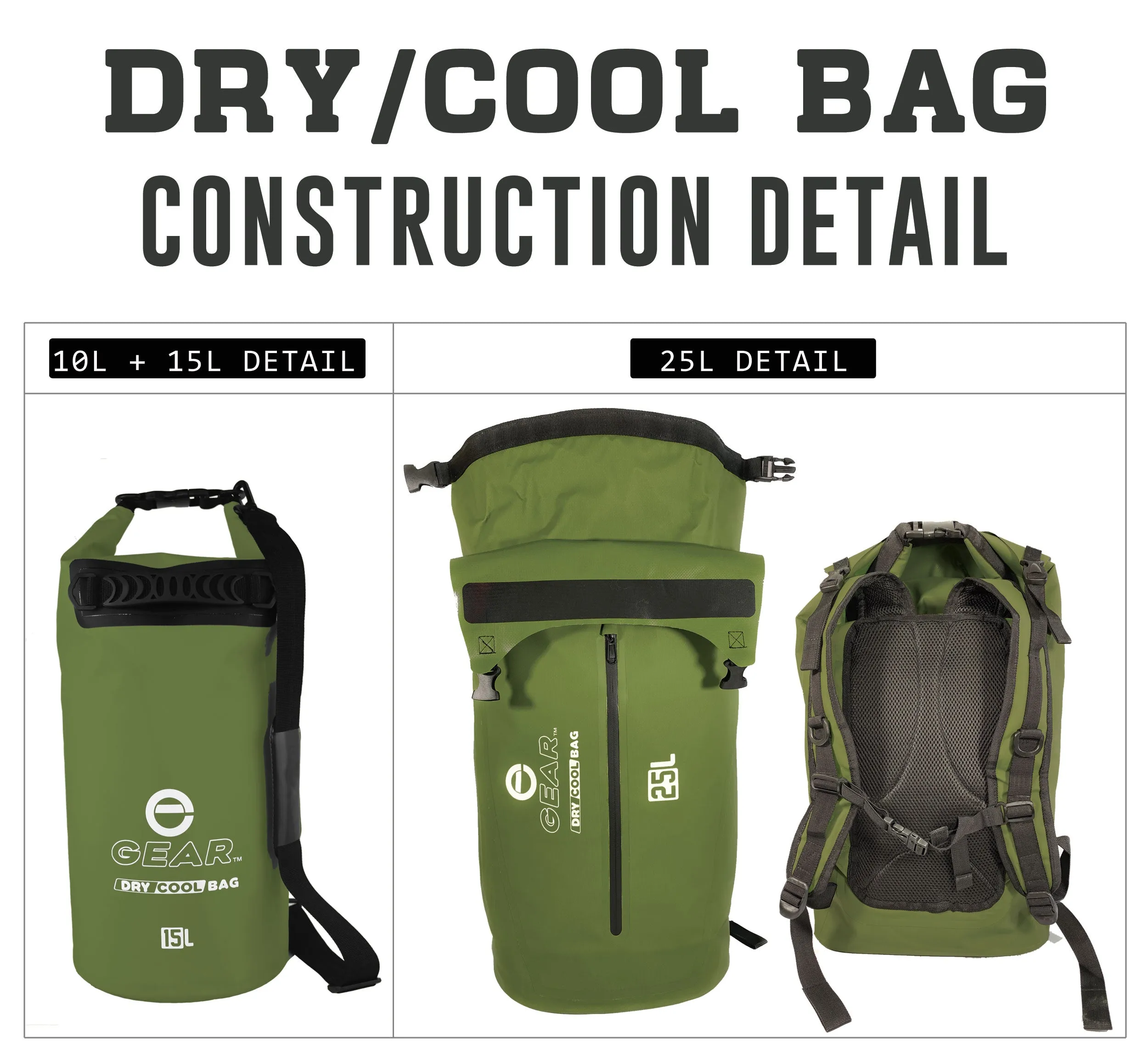 25L - Enthusiast Gear Insulated Dry Bag Floating Cooler – Roll Top, Leak Proof, Waterproof, Collapsible - Perfect for Kayaking Fishing Beach Hiking