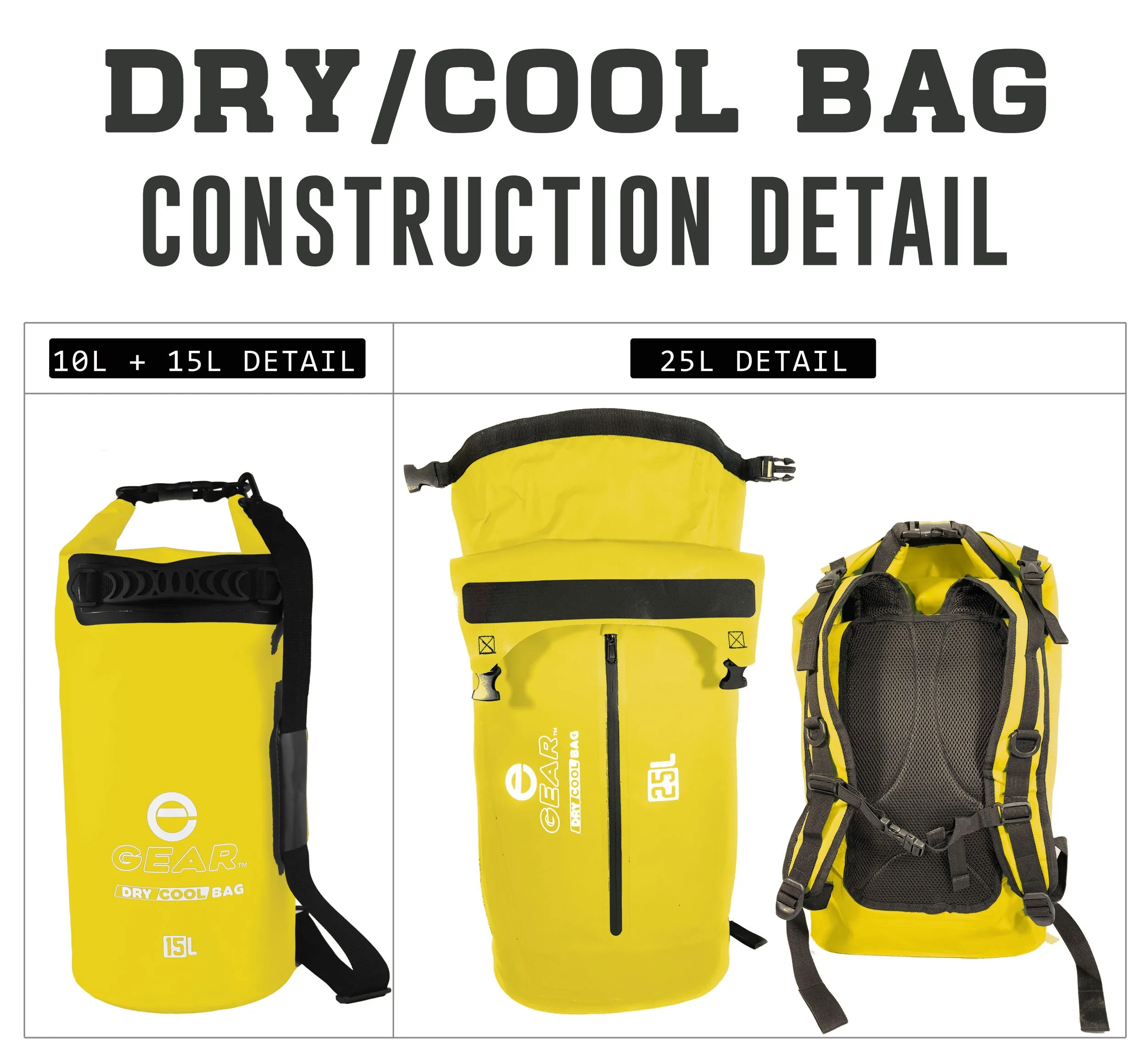 25L - Enthusiast Gear Insulated Dry Bag Floating Cooler – Roll Top, Leak Proof, Waterproof, Collapsible - Perfect for Kayaking Fishing Beach Hiking