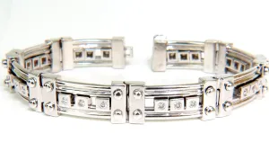 69.3 GRAMS MENS 1.40CT SLIDING DIAMONDS DURABLE HEAVY BRACELET 14KT