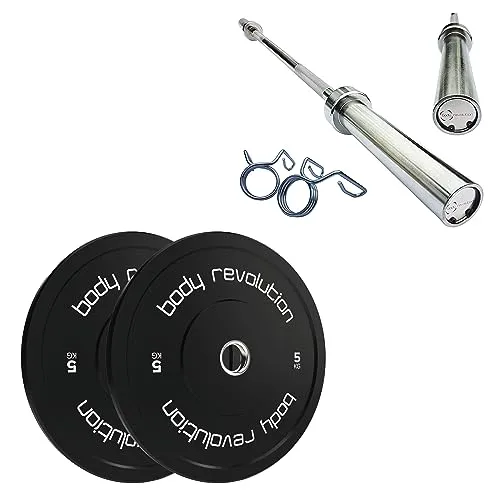 7ft Olympic Weightlifting Bar & Bumper Weight Plate Sets