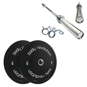 7ft Olympic Weightlifting Bar & Bumper Weight Plate Sets