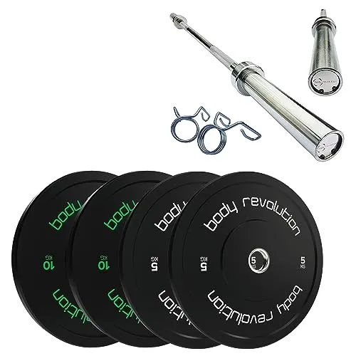 7ft Olympic Weightlifting Bar & Bumper Weight Plate Sets