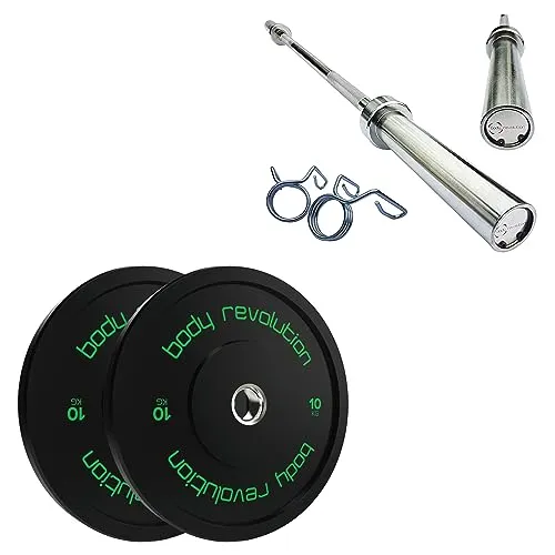 7ft Olympic Weightlifting Bar & Bumper Weight Plate Sets