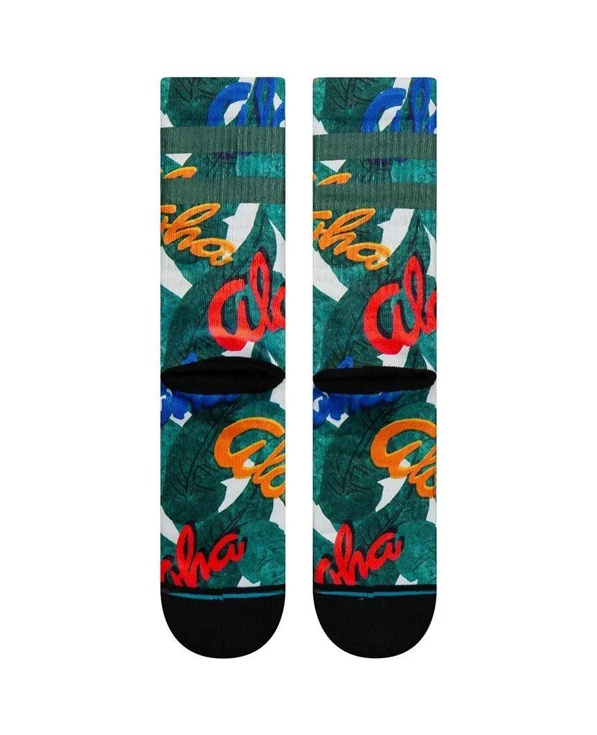 Aloha Leaves Classic Crew Green