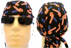 American Flag Patriotic Headwrap Ribbon Doo Rag Durag Skull Cap Cotton Motorcycle Dorag