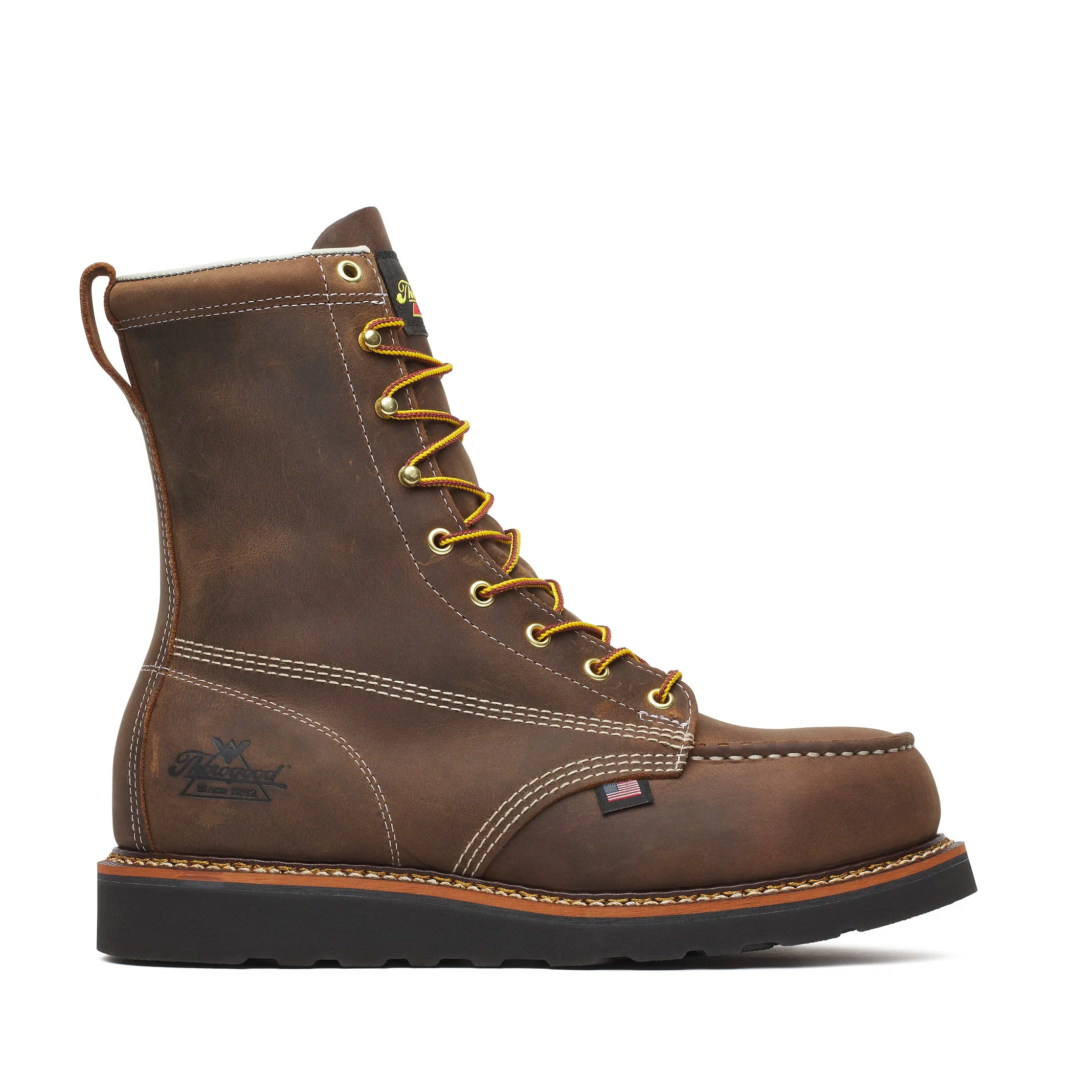 American Heritage Series by Thorogood Shoes 804-4235 Trail Crazyhorse 8" Safety Steel Toe Boot - Made In USA