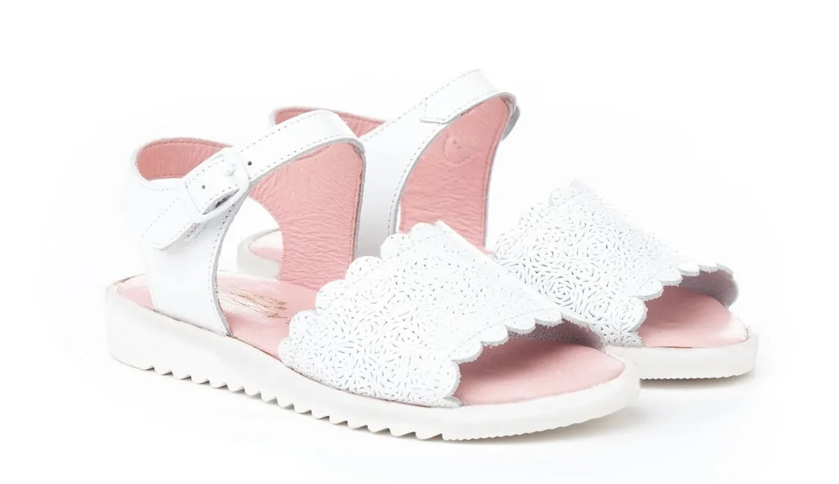 Angelitos - White Leather Sandal 571