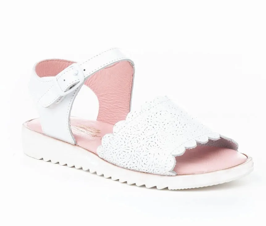 Angelitos - White Leather Sandal 571