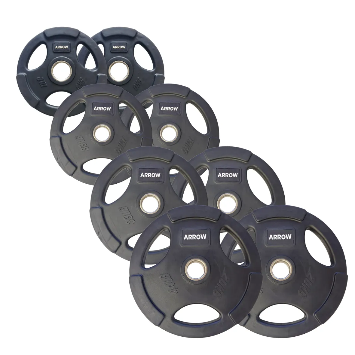 ARROW® 100kg Rubber Coated Weight Plate Package