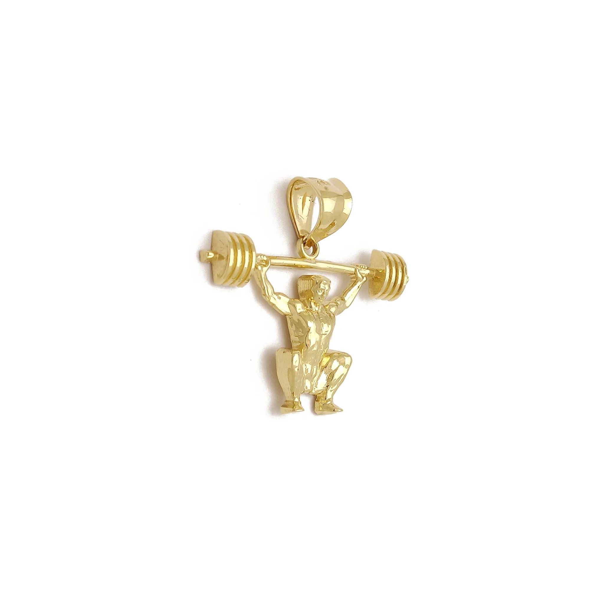 Barbell Weightlifting Pendant (14K)