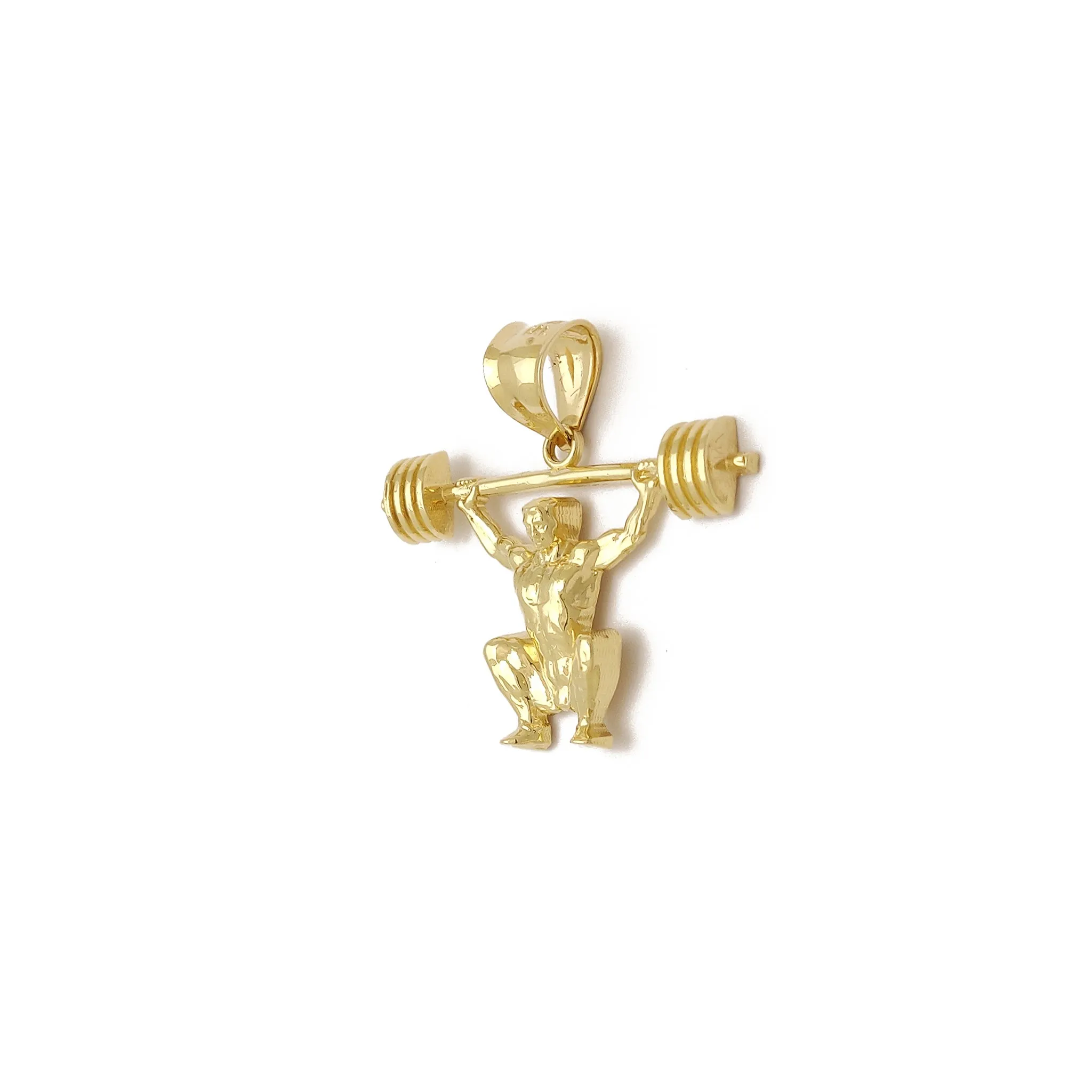 Barbell Weightlifting Pendant (14K)