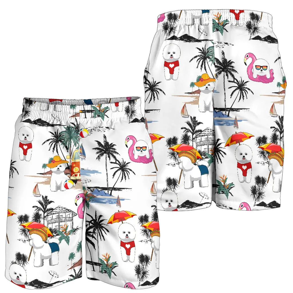 Bichon Frise-Summer Beach Mens Shorts