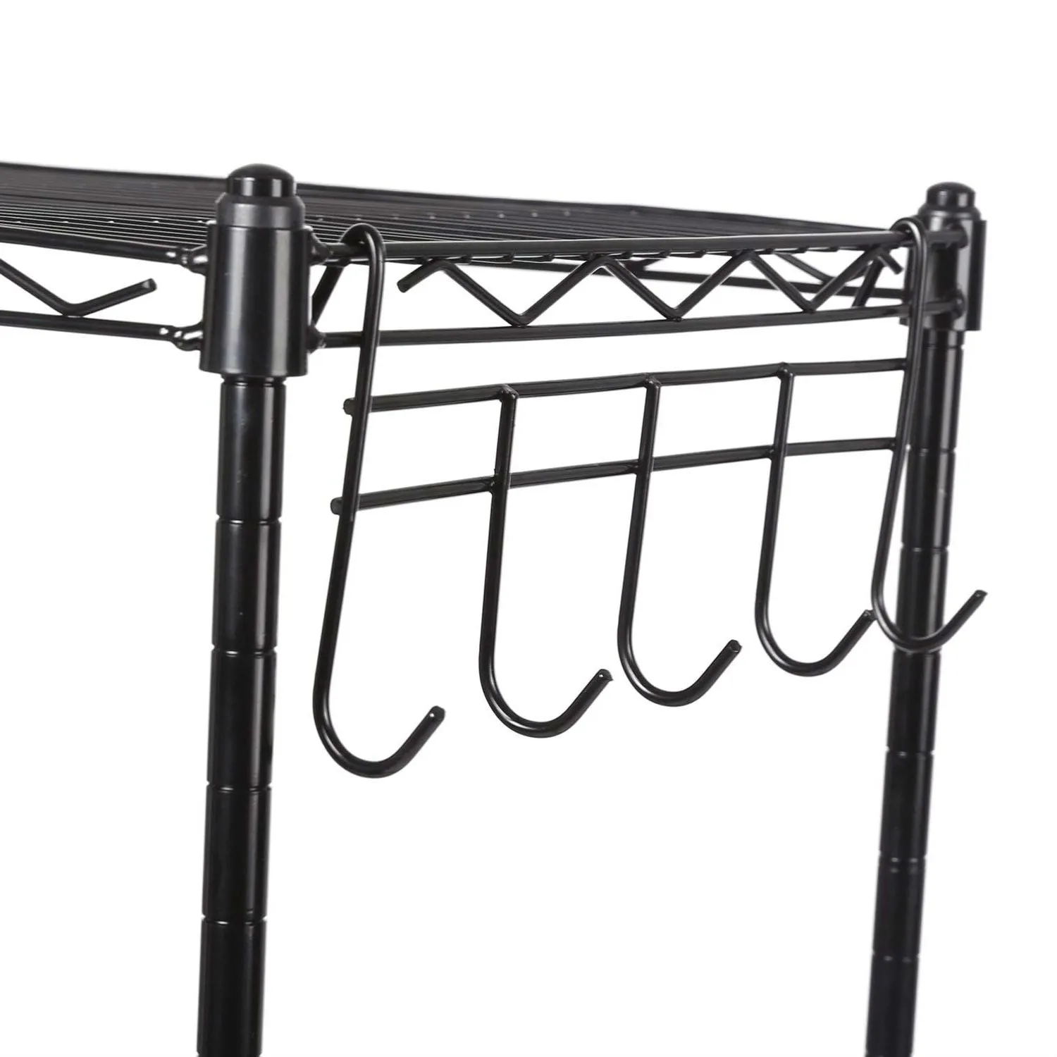 Black Metal 4-Shelf Wire Storage Rack Shelving Unit