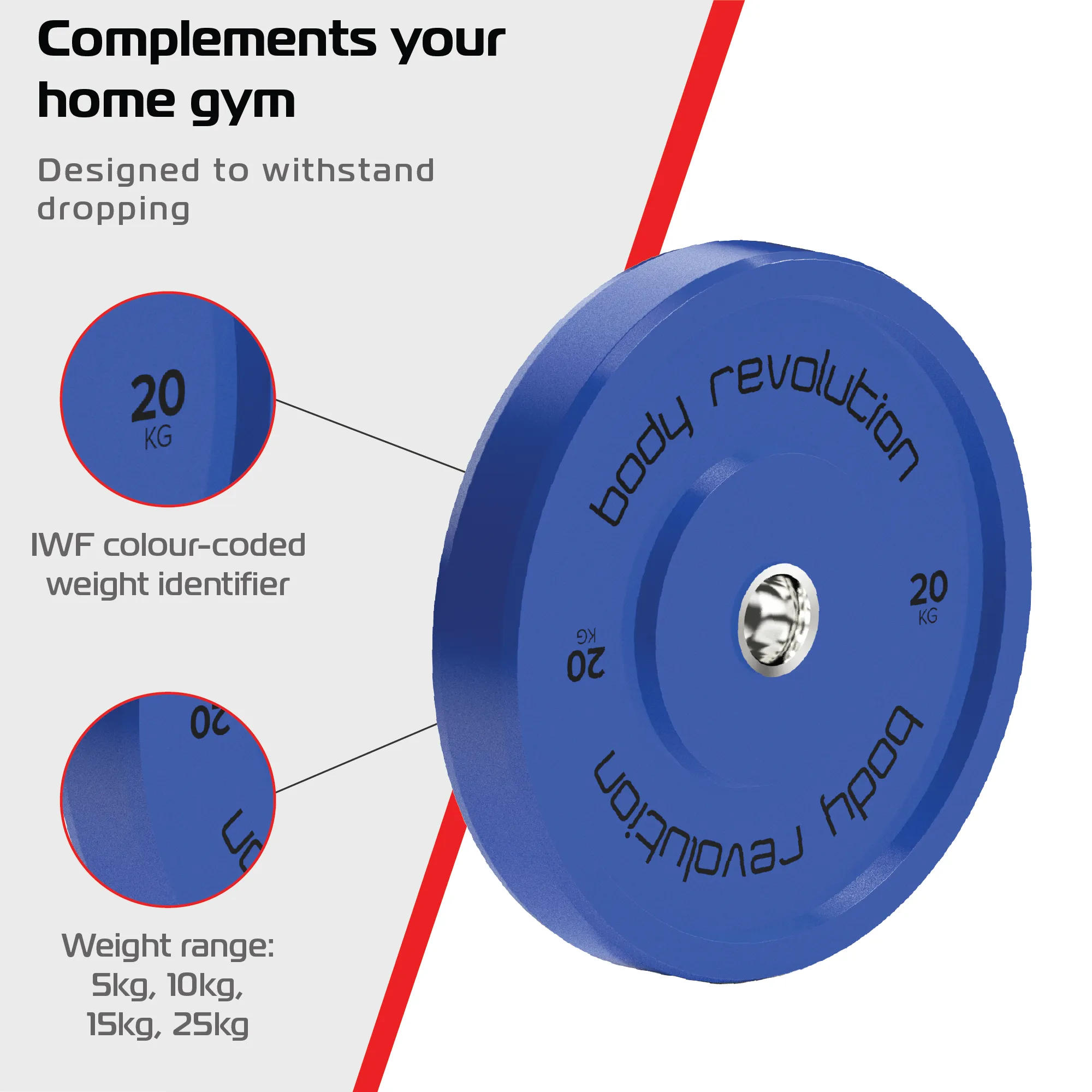 Body Revolution Olympic Bumper Plates (Colour)