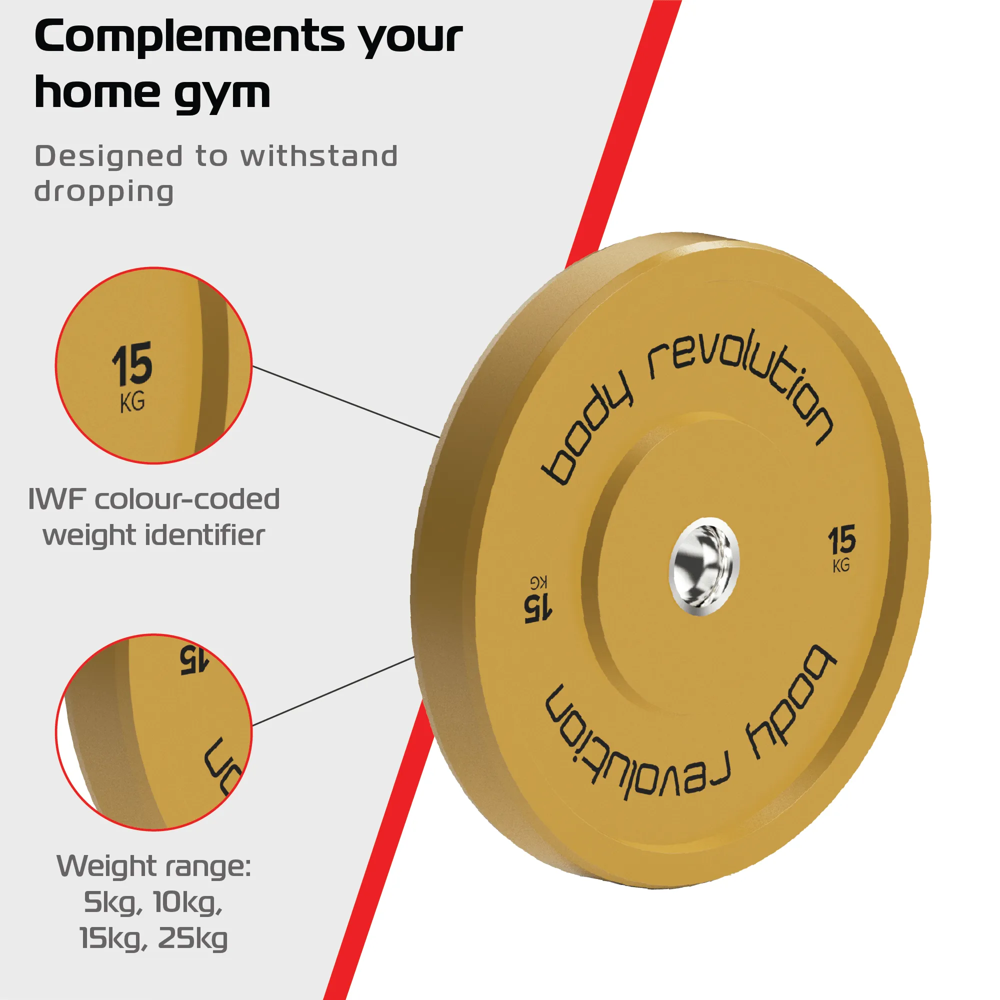 Body Revolution Olympic Bumper Plates (Colour)
