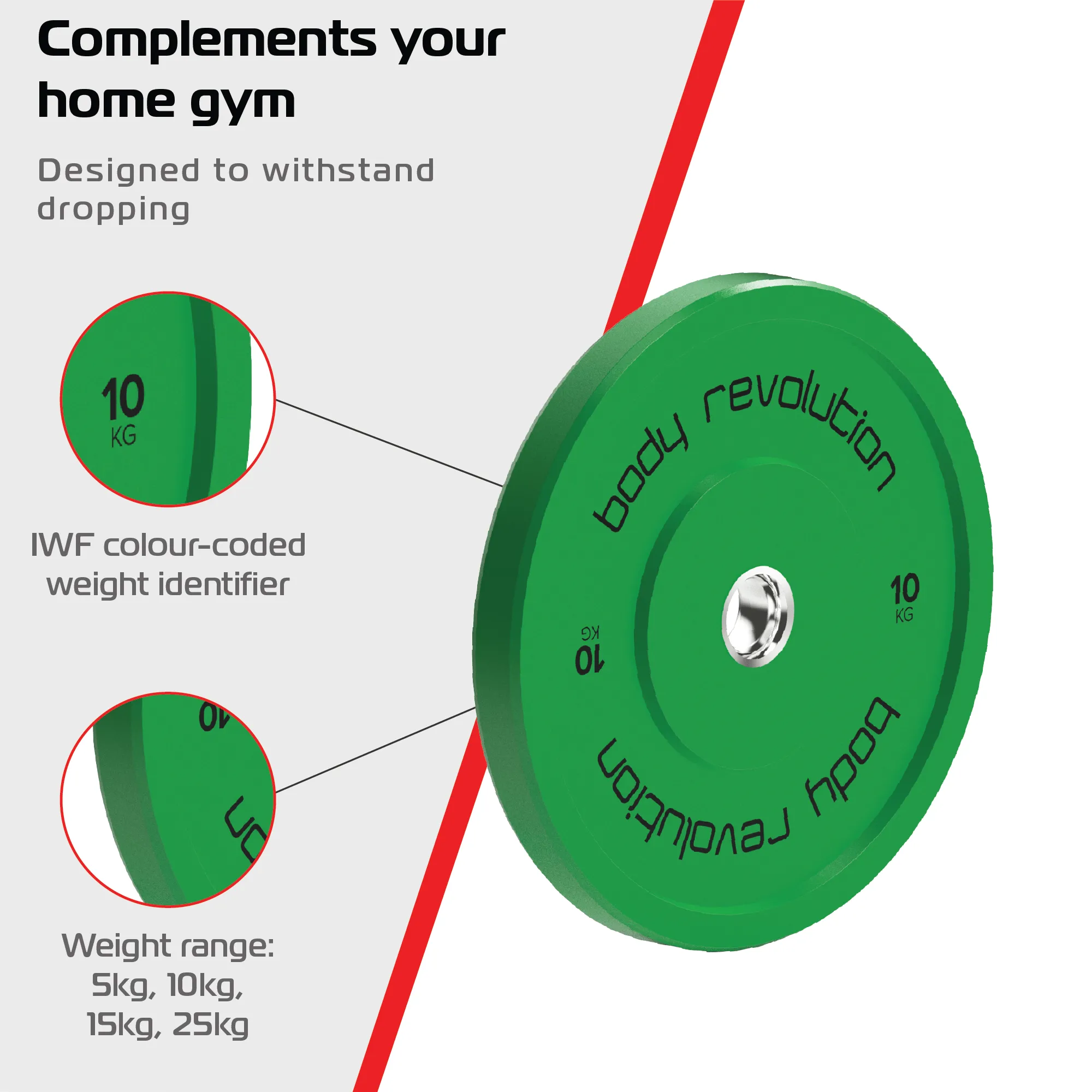 Body Revolution Olympic Bumper Plates (Colour)