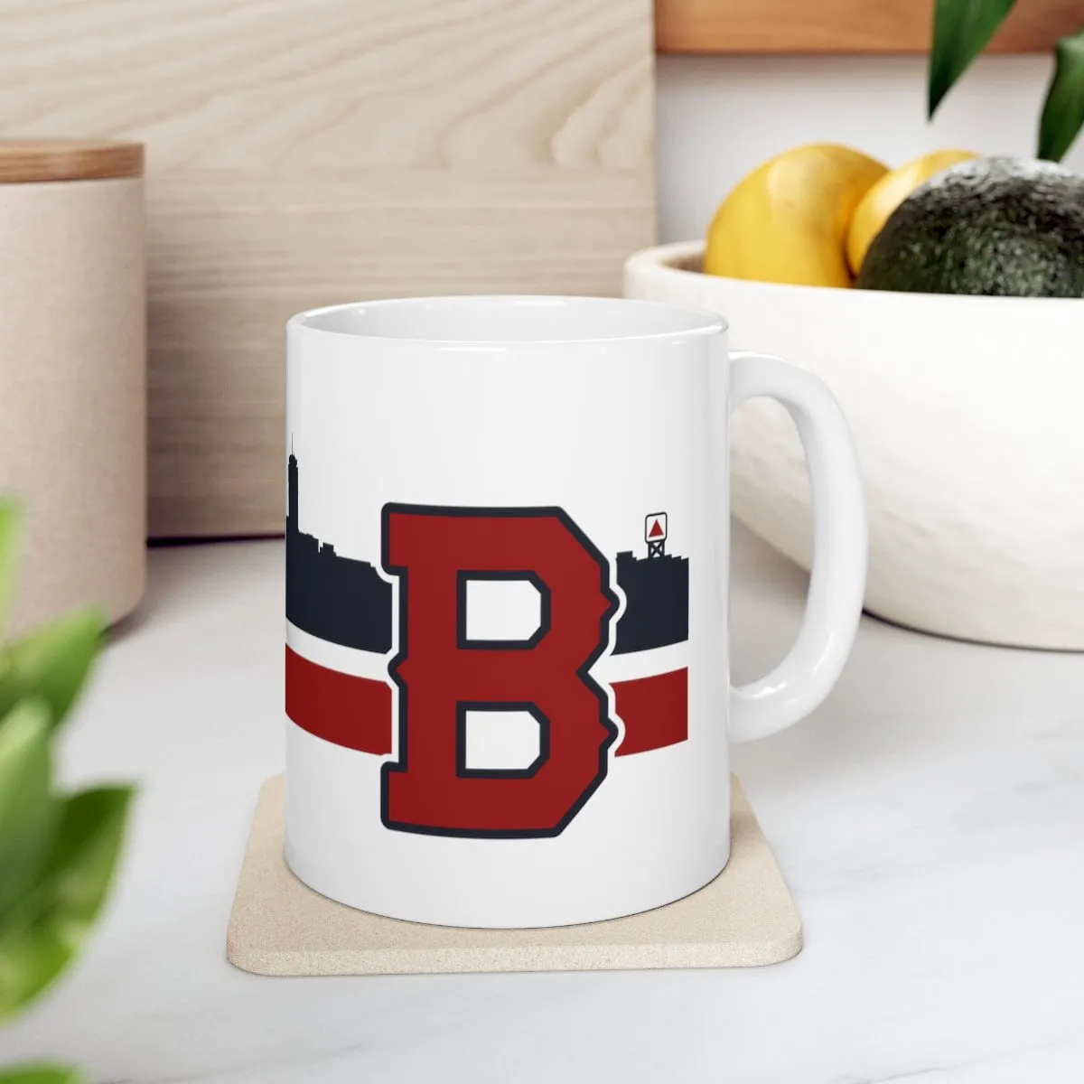 Boston B Baseball Sideline 11oz Coffee Mug
