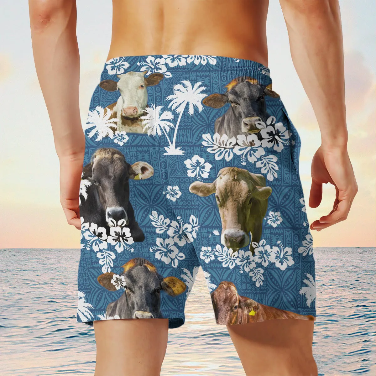 brown swiss Blue Tribal Shorts