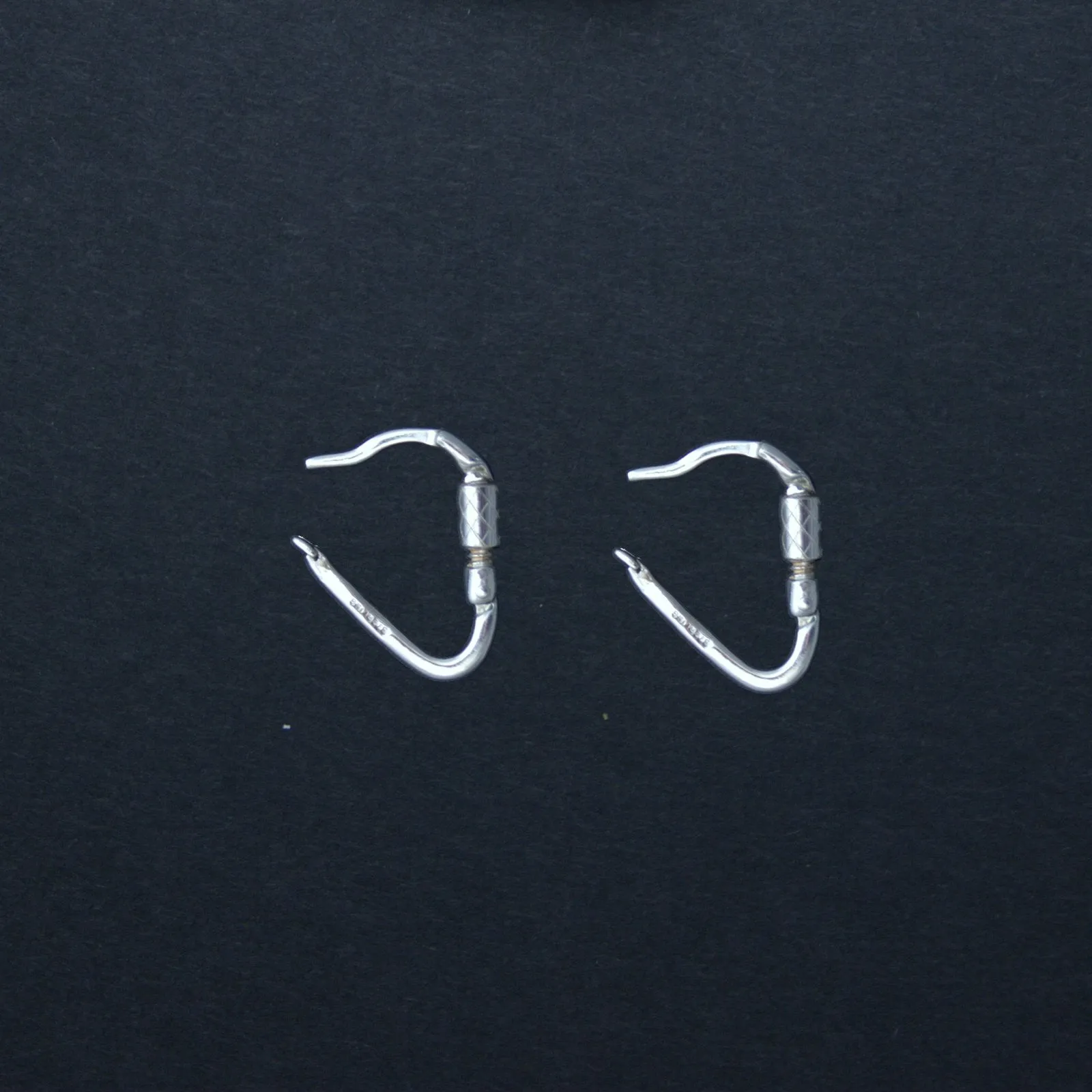 Carabiner Hoop Earrings - Sterling Silver - Rock Climbing Jewelry