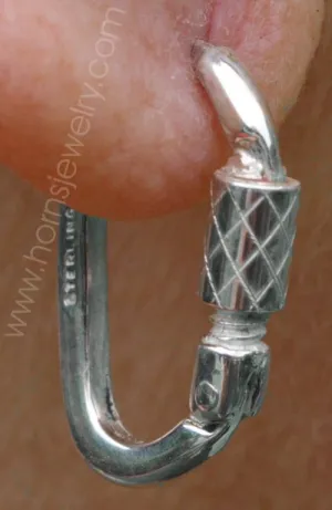 Carabiner Hoop Earrings - Sterling Silver - Rock Climbing Jewelry