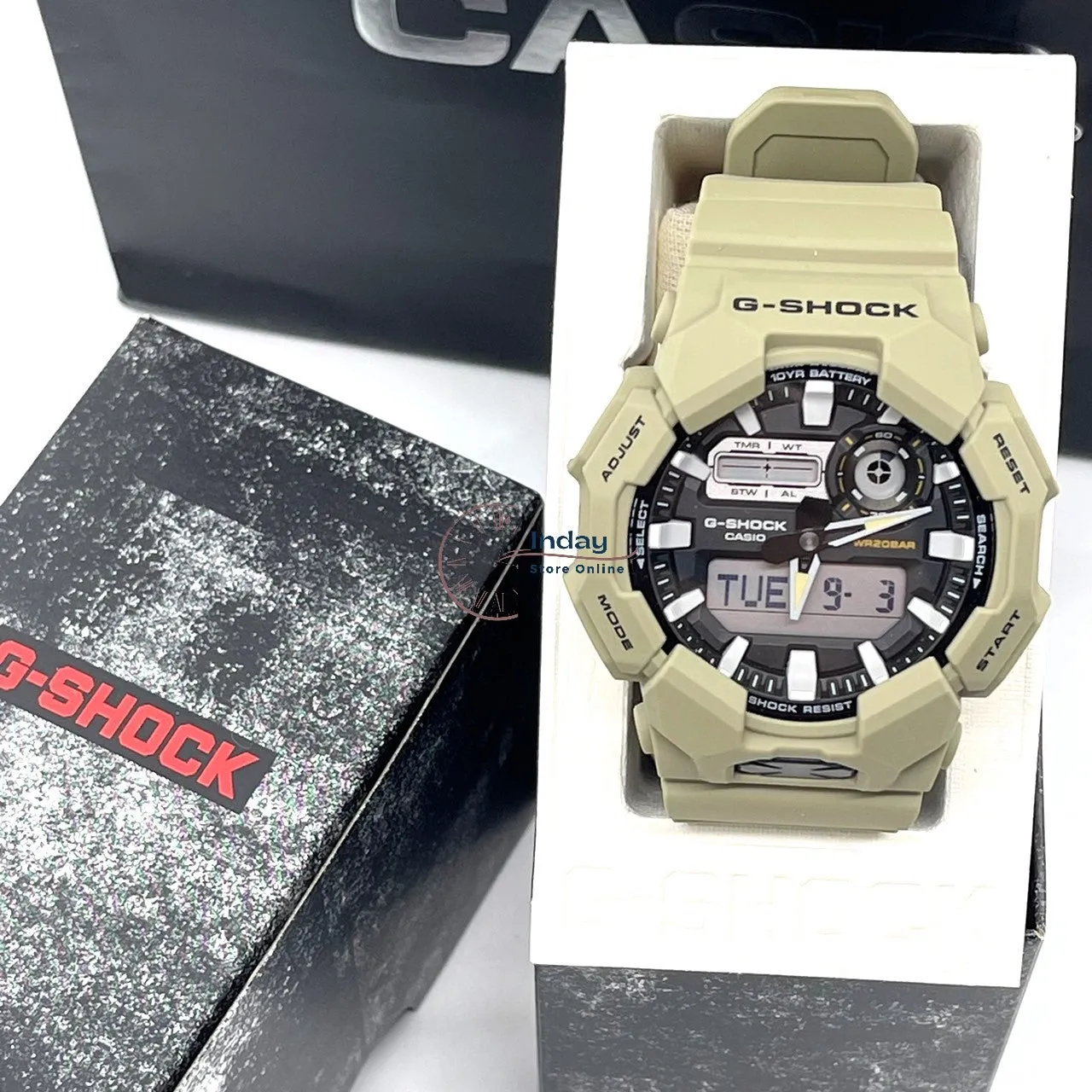 Casio G-Shock Men's Watch GA-010-5A Bio-based Resin Band Shock Resistant Mineral Glass Battery Life 10-Years