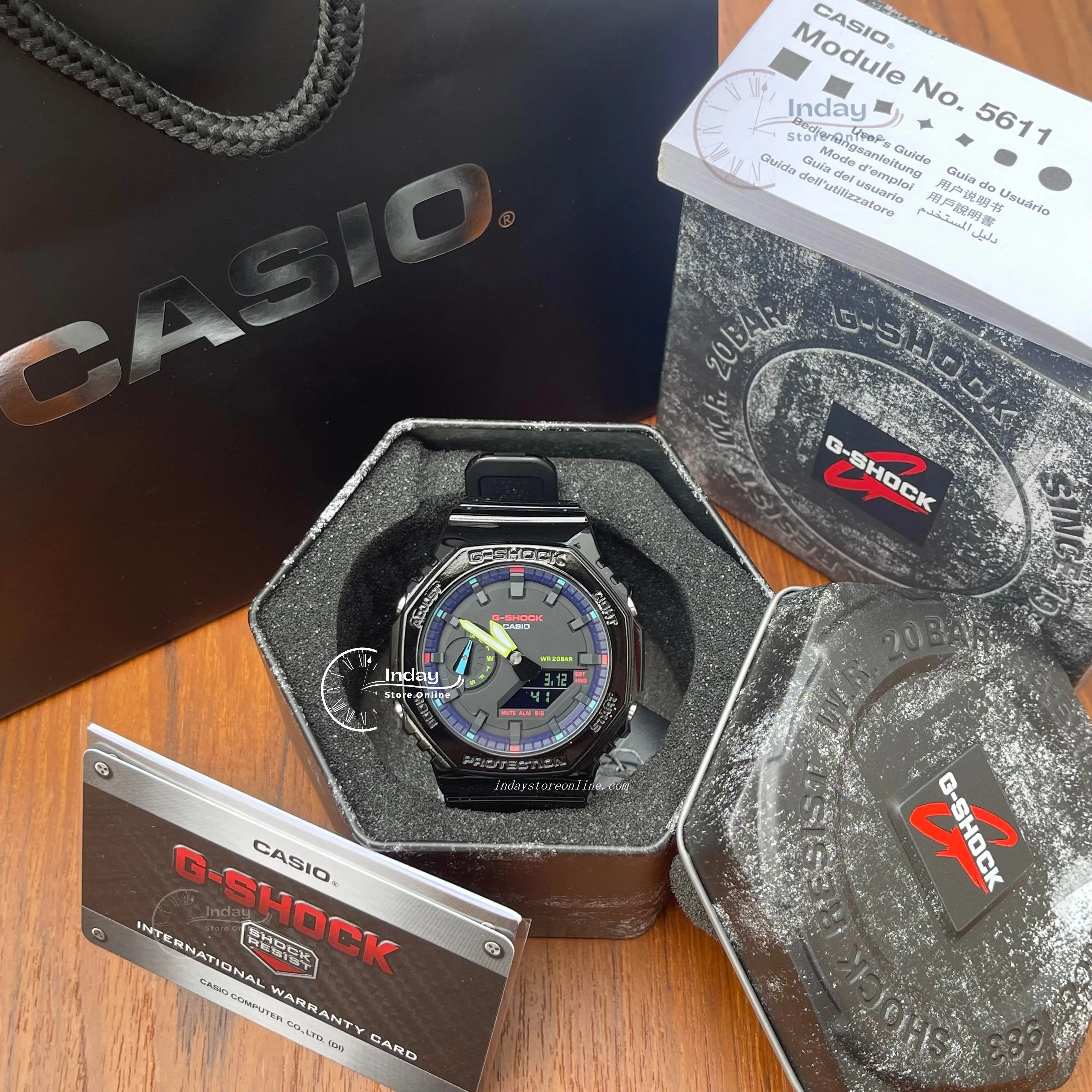Casio G-Shock Men's Watch GA-2100RGB-1A Virtual Rainbow line up 2100 Series