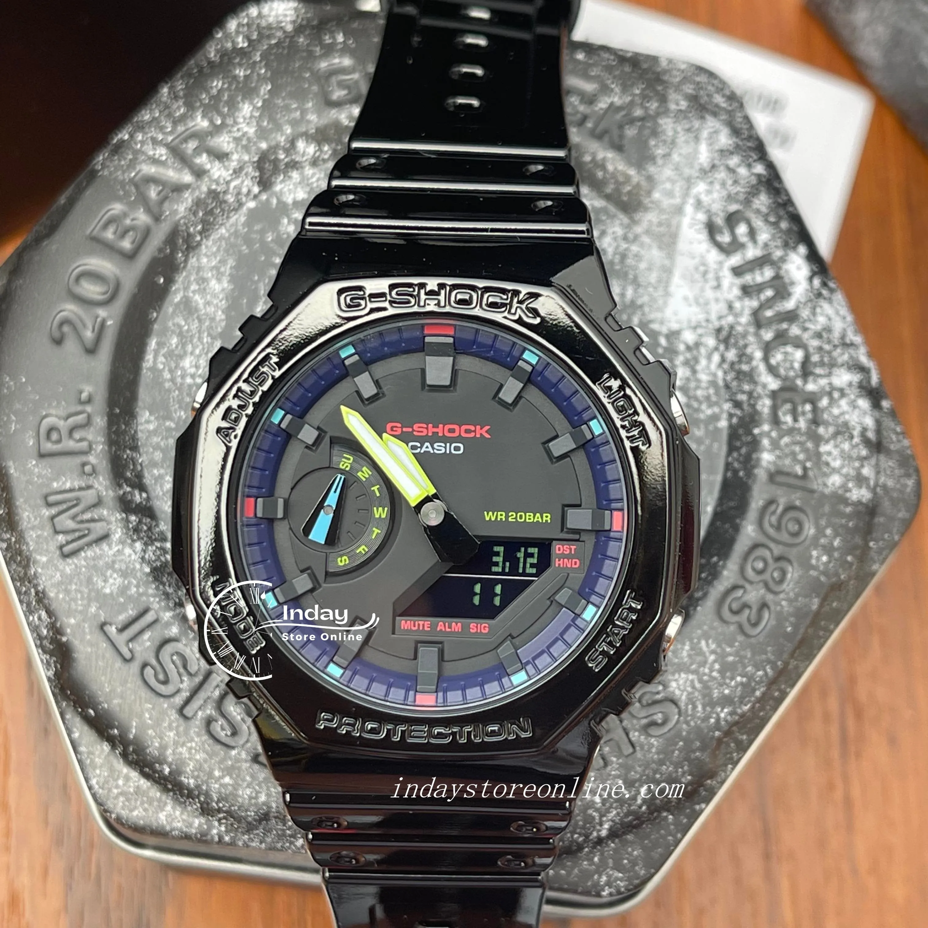 Casio G-Shock Men's Watch GA-2100RGB-1A Virtual Rainbow line up 2100 Series