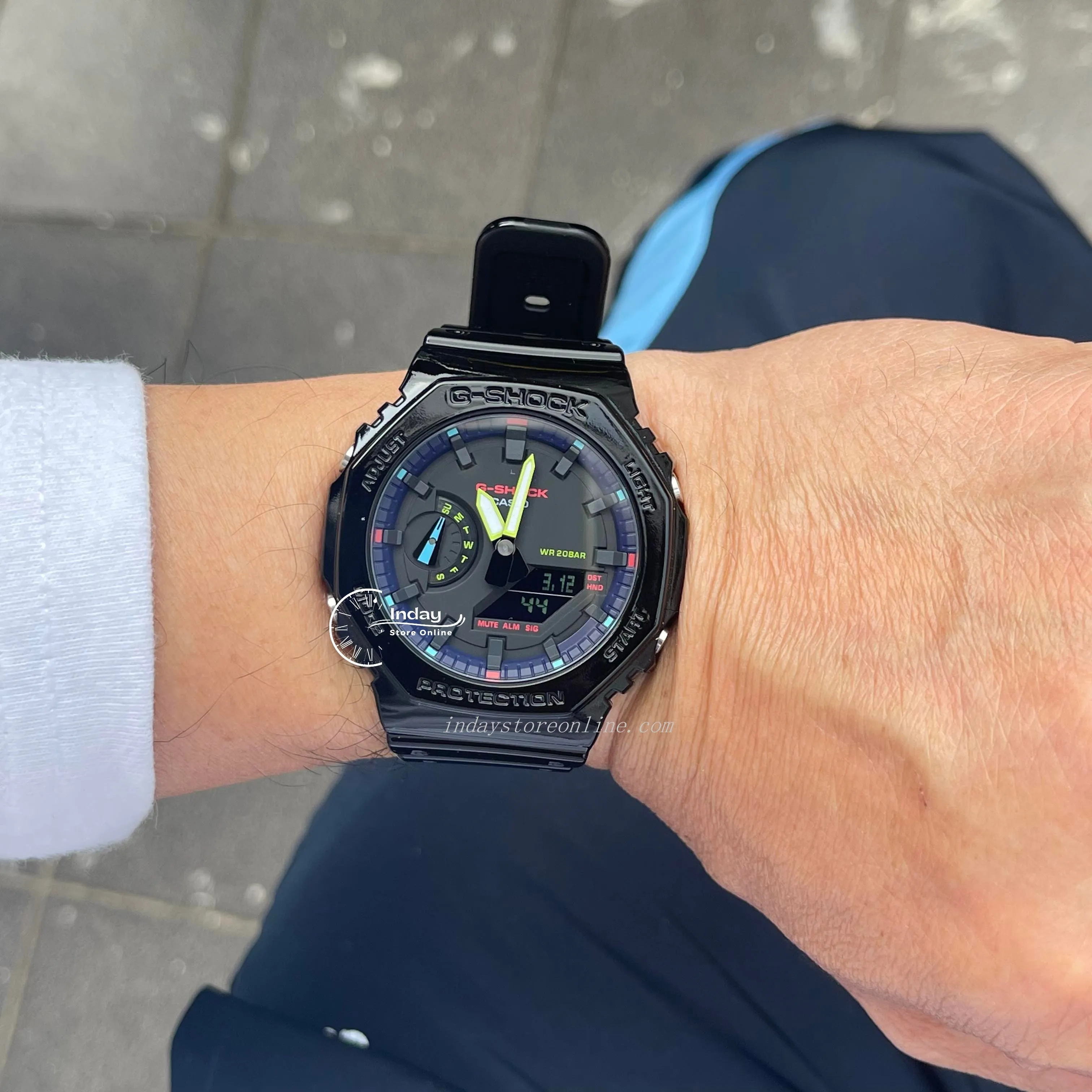 Casio G-Shock Men's Watch GA-2100RGB-1A Virtual Rainbow line up 2100 Series