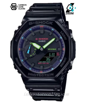 Casio G-Shock Men's Watch GA-2100RGB-1A Virtual Rainbow line up 2100 Series