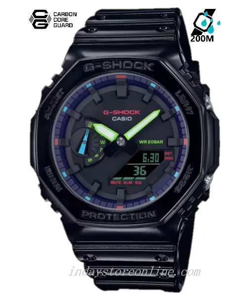 Casio G-Shock Men's Watch GA-2100RGB-1A Virtual Rainbow line up 2100 Series