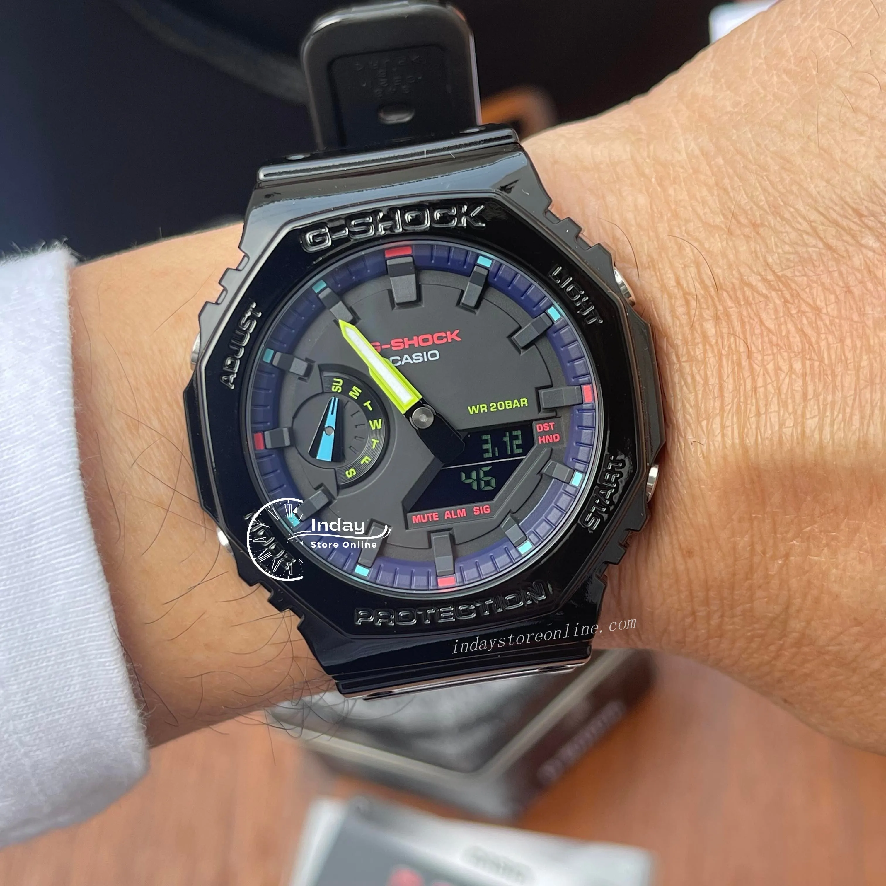 Casio G-Shock Men's Watch GA-2100RGB-1A Virtual Rainbow line up 2100 Series