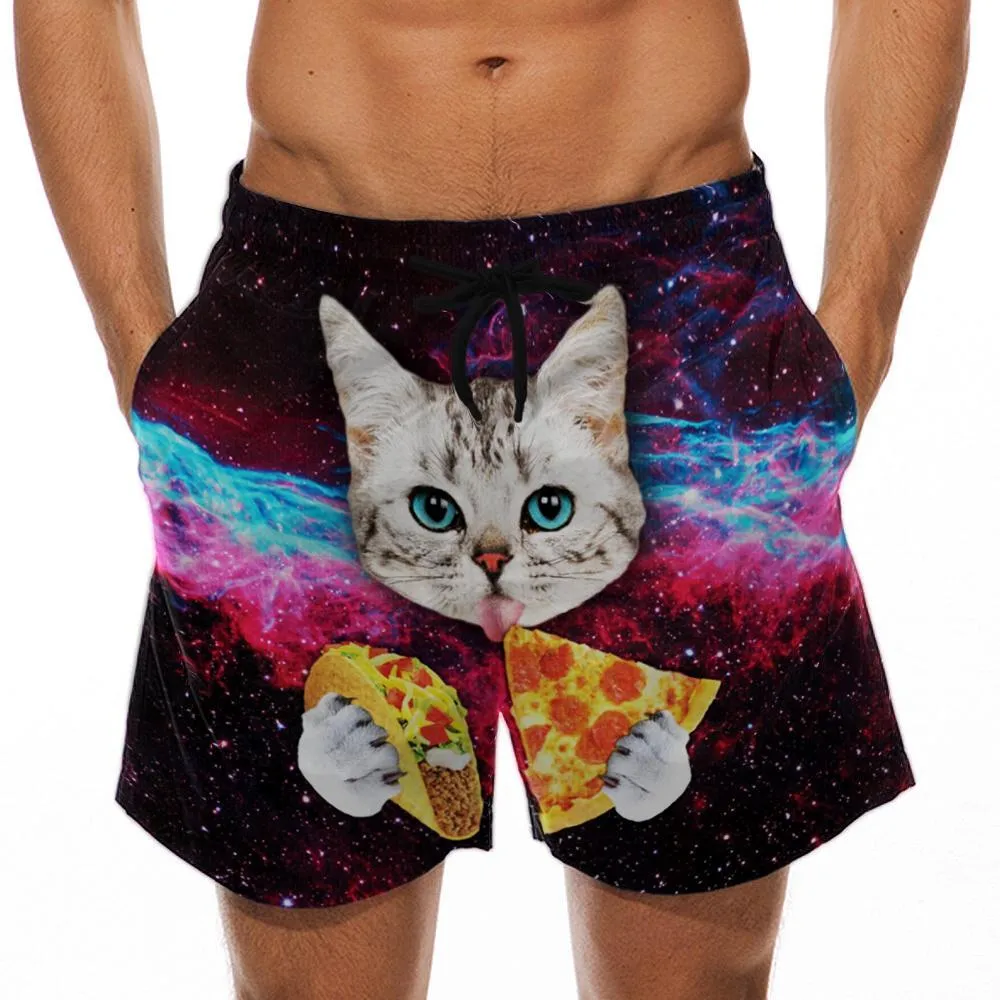Cat Galaxy - Custom Swim Trunks