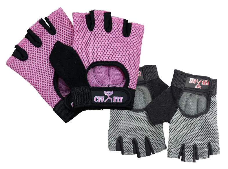 CFF NYLON MESH WEIGHTLIFTING GLOVES W/RUBBER GRIP