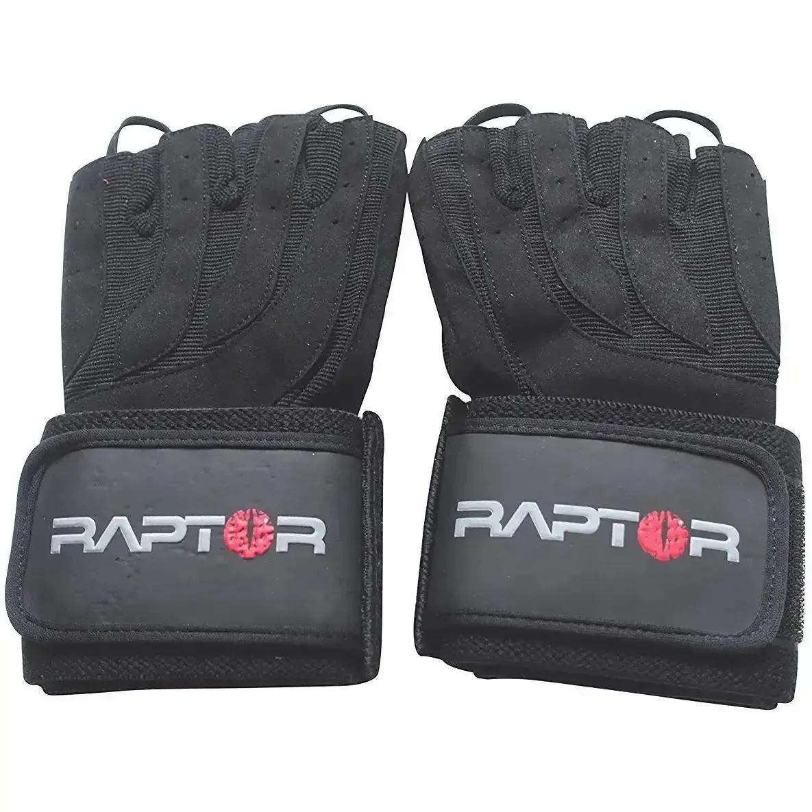Clearance - Raptor Weightlifting Gloves with Integrated Heavy 18 Inch Wrist Wraps