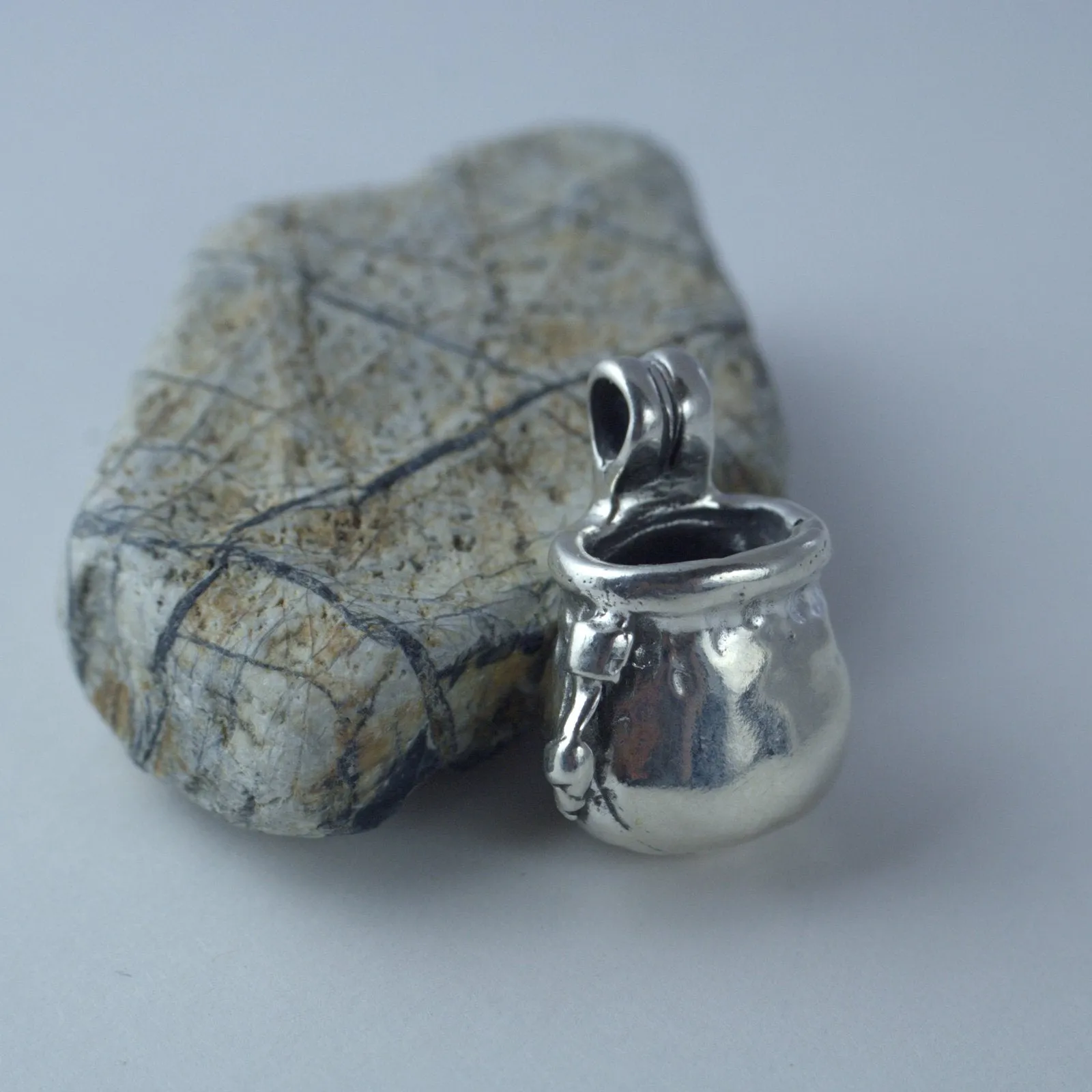 Climber's Chalk Bag Necklace - Sterling Silver