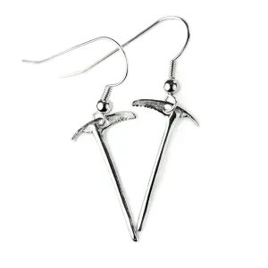 Climbers Ice Axe Dangle Earring Pair - Sterling Silver