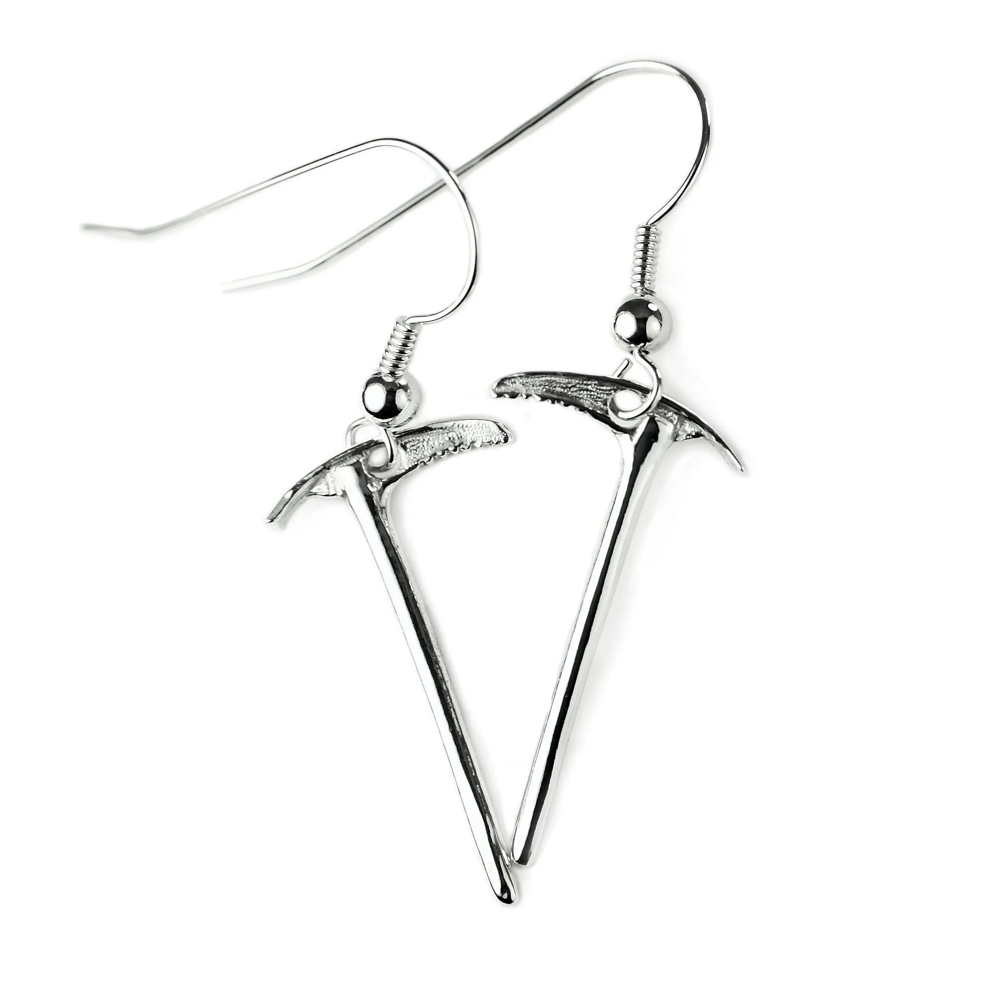 Climbers Ice Axe Dangle Earring Pair - Sterling Silver