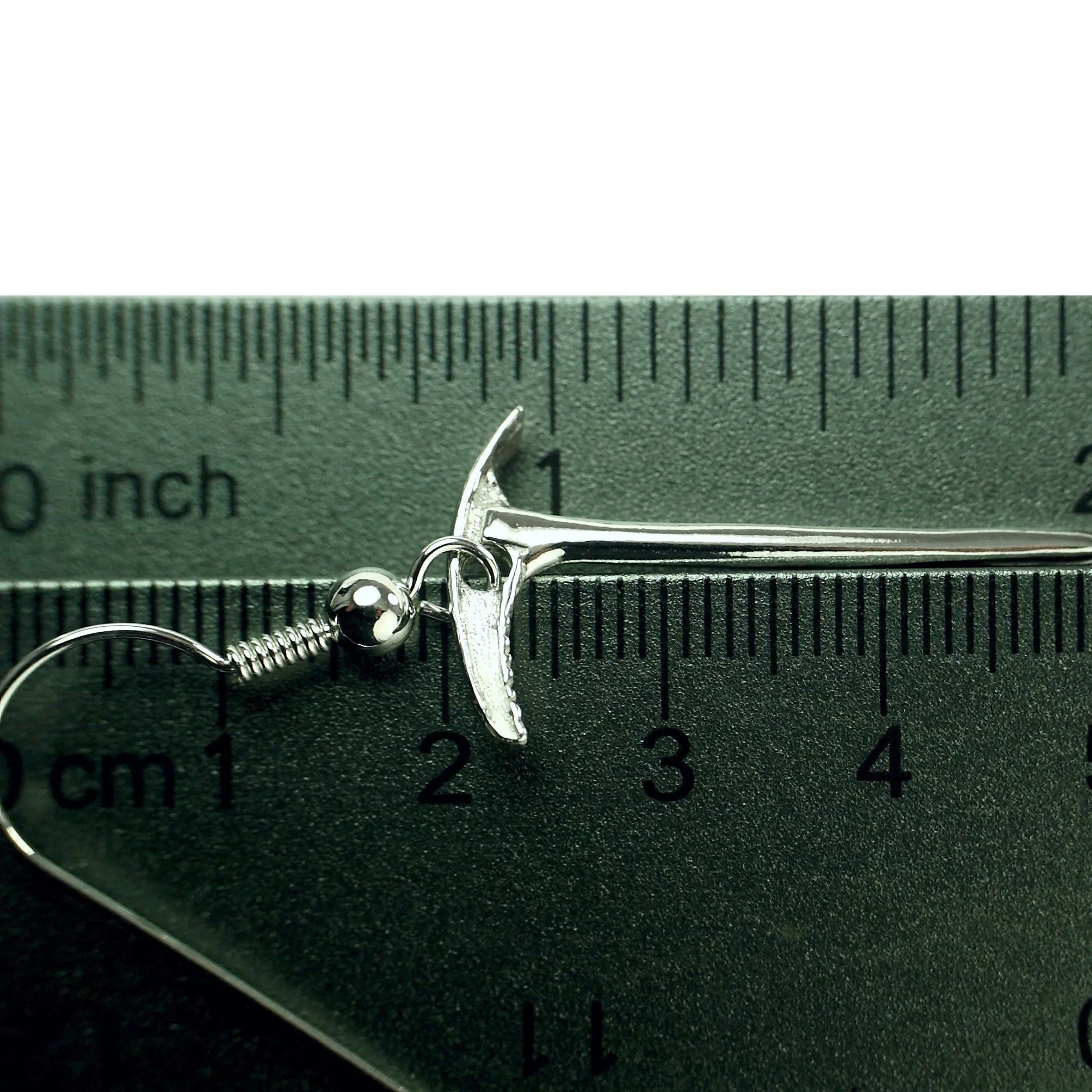 Climbers Ice Axe Dangle Earring Pair - Sterling Silver