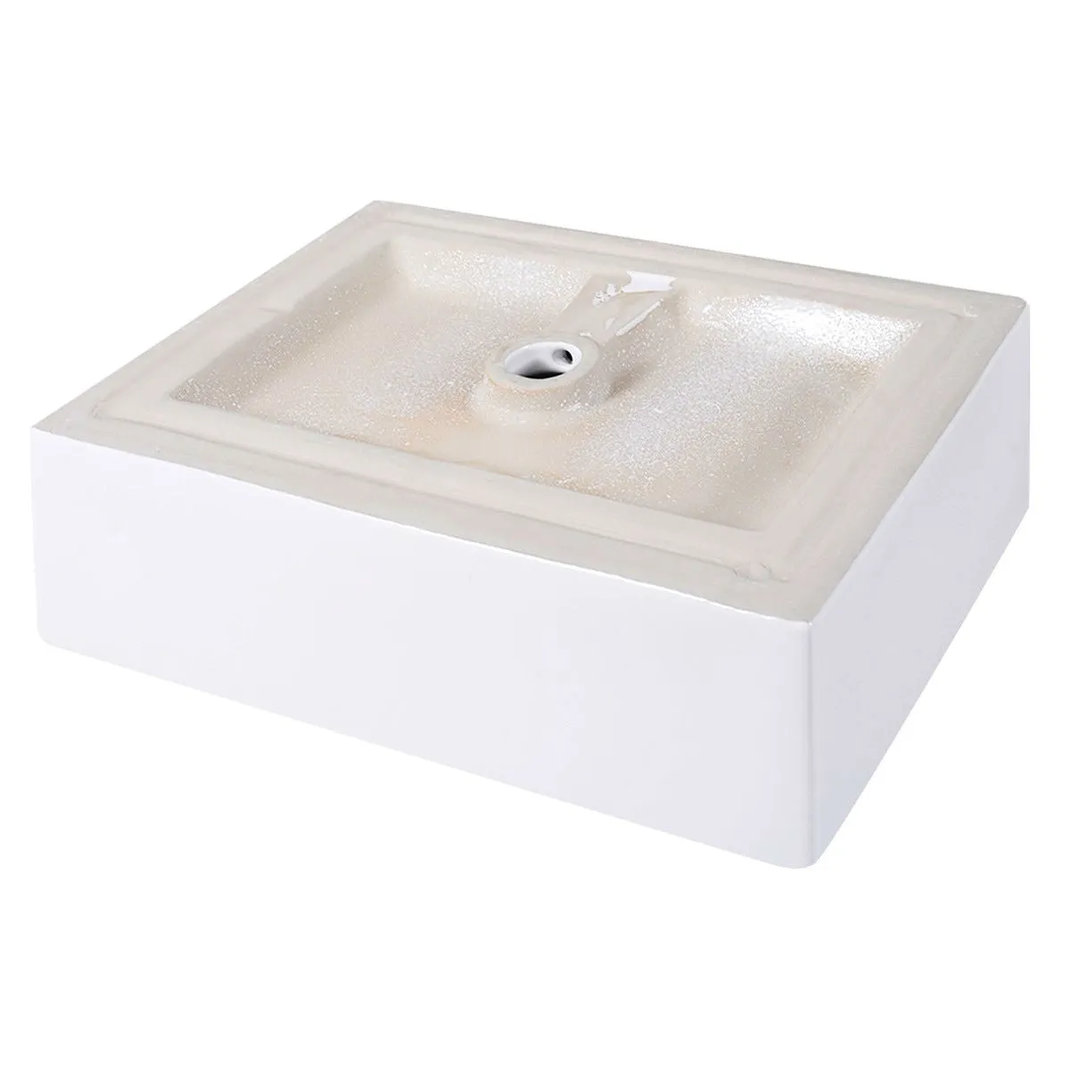Contemporary 20-inch Bathroom Ceramic Vessel Sink in White