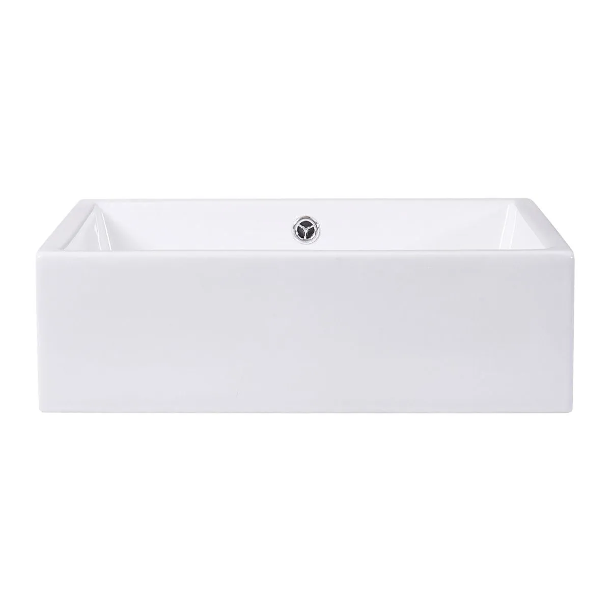 Contemporary 20-inch Bathroom Ceramic Vessel Sink in White