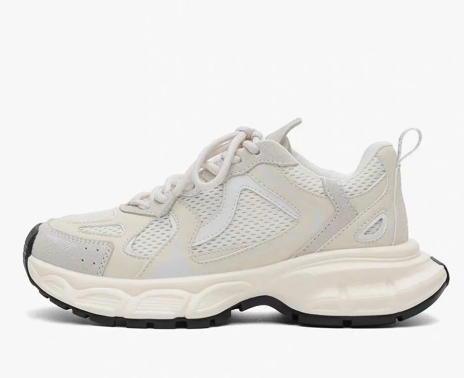 creamtopmall White, Black Gray Mesh Breathable Point Head Sneakers for Women, Tie Lace Up Shoes, Athletic Sport Running Shoes