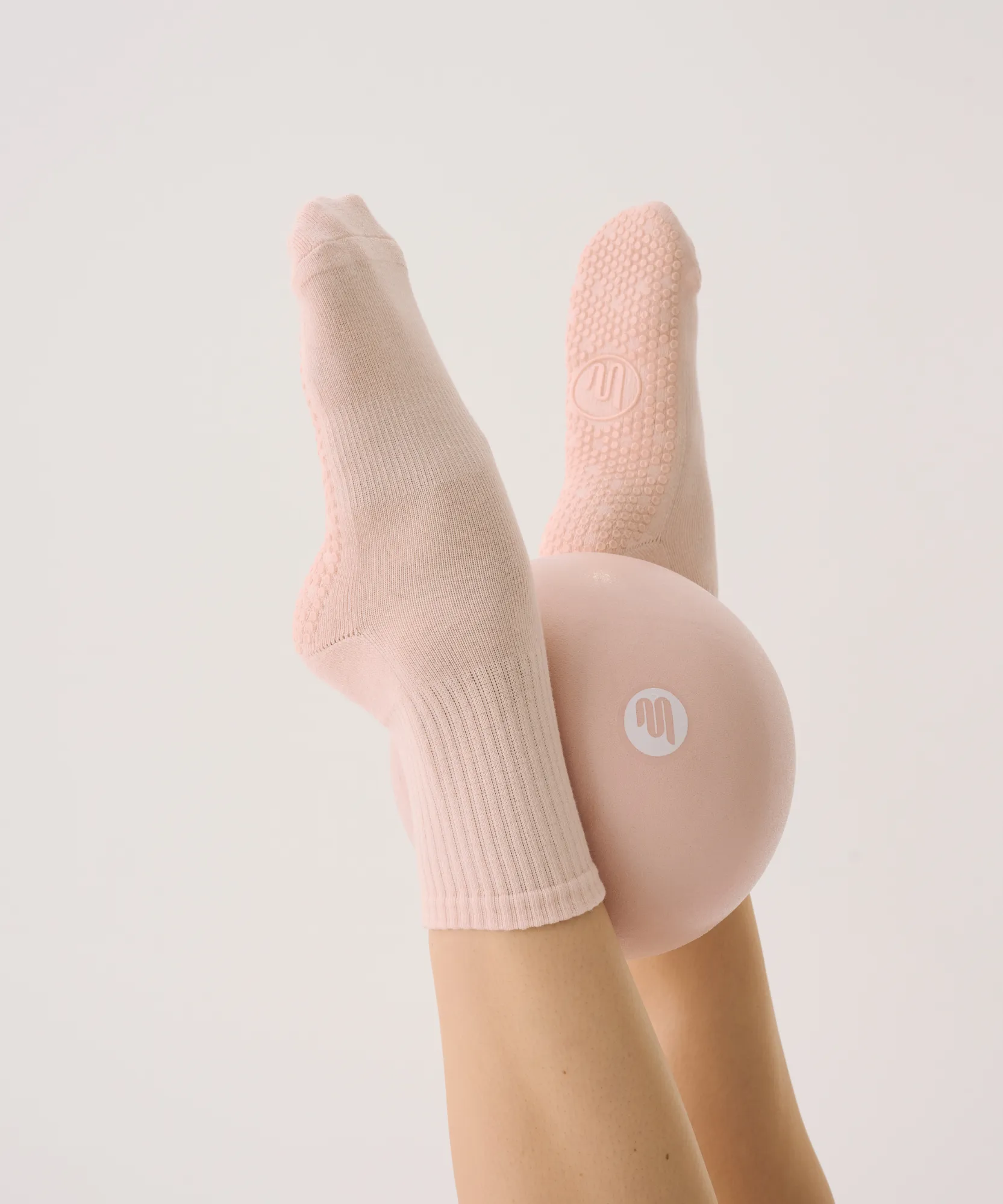 Crew Non Slip Grip Socks - Soft Pink