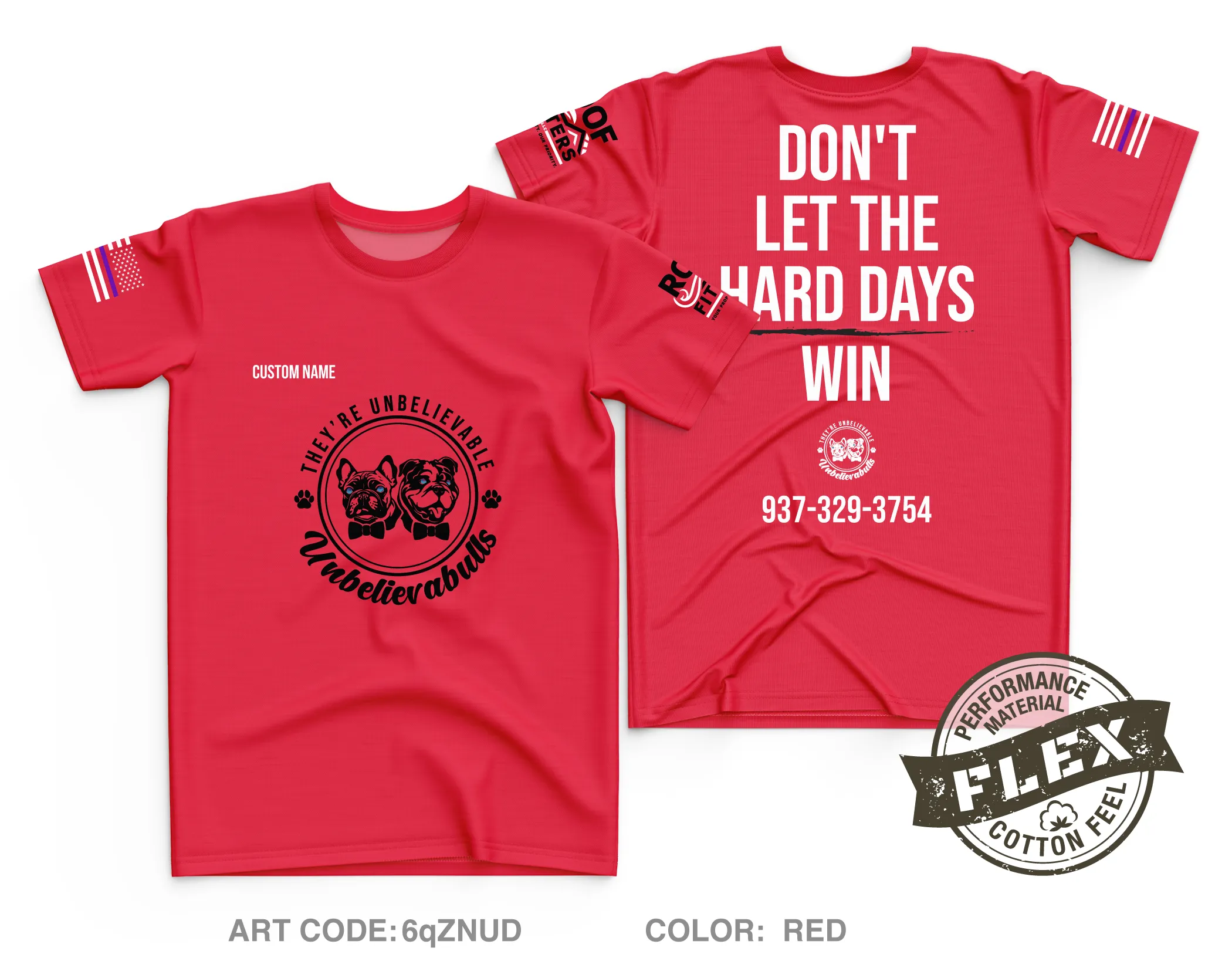 CUSTOM Unbelievabulls Core Men's SS Flex Performance Tee - 6qZNUD