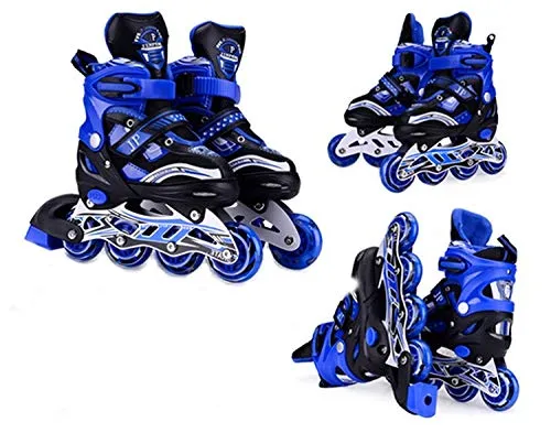 Diswa Adjustable Aluminium Body in-Line Skates Combo Size L (38-43)